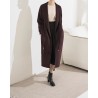 Stylish Water Ripples Silk Lapel Wool Coat Online for Women Sale