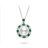 Original Round White Light Pearl Emerald Feng Shui Art Jewelry Set