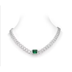 Original Cuba Ins Diamond Emerald Feng Shui Art Jewelry Set