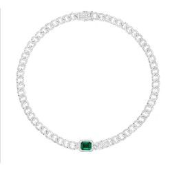 Original Cuba Ins Diamond Emerald Feng Shui Art Jewelry Set