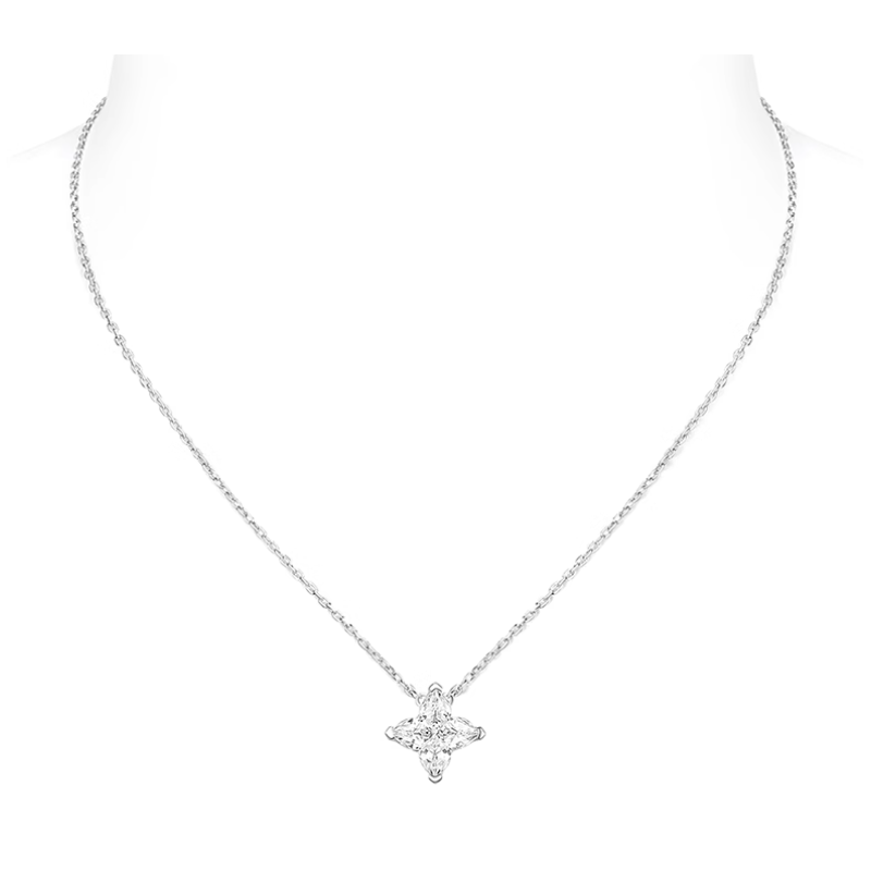 Women Diamond Necklace Health & Life Harmony Energy Protection of 4 Stars Lucky Cut Energy Heal Diamond Necklace