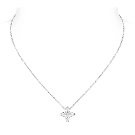 Women Diamond Necklace Health & Life Harmony Energy Protection of 4 Stars Lucky Cut Energy Heal Diamond Necklace