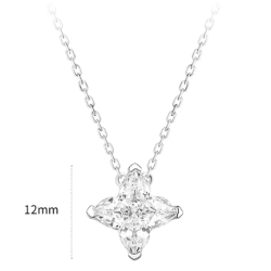 Women Diamond Necklace Health & Life Harmony Energy Protection of 4 Stars Lucky Cut Energy Heal Diamond Necklace