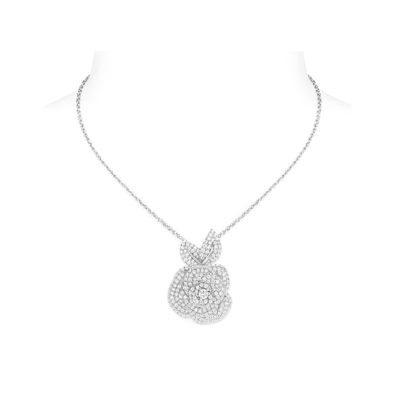 Women Diamond Necklace Health & Life Harmony Energy Protection of Rose Fashion Bling Energy Heal Diamond Necklace