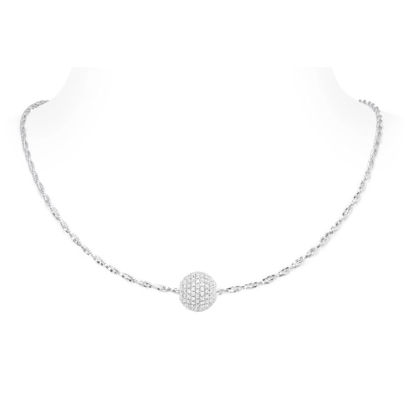 Women Diamond Necklace Health & Life Harmony Energy Protection of Modern Ball Stylish Energy Heal Diamond Necklace