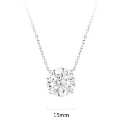 Women Diamond Necklace Health & Life Harmony Energy Protection of 10 Carats Round Classic Energy Heal Diamond Necklace