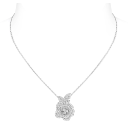 Women Diamond Necklace Health & Life Harmony Energy Protection of Rose Flower for Women Energy Heal Diamond Necklace