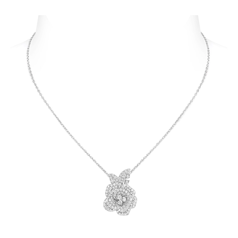 Women Diamond Necklace Health & Life Harmony Energy Protection of Rose Flower for Women Energy Heal Diamond Necklace