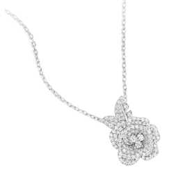 Women Diamond Necklace Health & Life Harmony Energy Protection of Rose Flower for Women Energy Heal Diamond Necklace