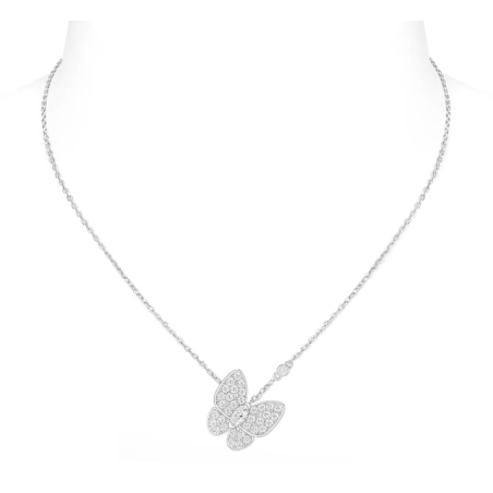 Women Diamond Necklace Health & Life Harmony Energy Protection of Butterfly Dance Trippingly Energy Heal Diamond Necklace