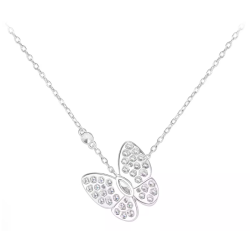 Women Diamond Necklace Health & Life Harmony Energy Protection of Butterfly Dance Trippingly Energy Heal Diamond Necklace