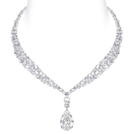 Women Diamond Necklace Health & Life Harmony Energy Protection of Big Water Drop Full Gems Energy Heal Diamond Necklace