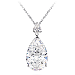 Women Diamond Necklace Health & Life Harmony Energy Protection of Big Water Drop Full Gems Energy Heal Diamond Necklace