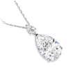 Women Diamond Necklace Health & Life Harmony Energy Protection of Big Water Drop Full Gems Energy Heal Diamond Necklace