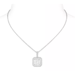 Women Diamond Necklace Health & Life Harmony Energy Protection of Square Classic Style Energy Heal Diamond Necklace