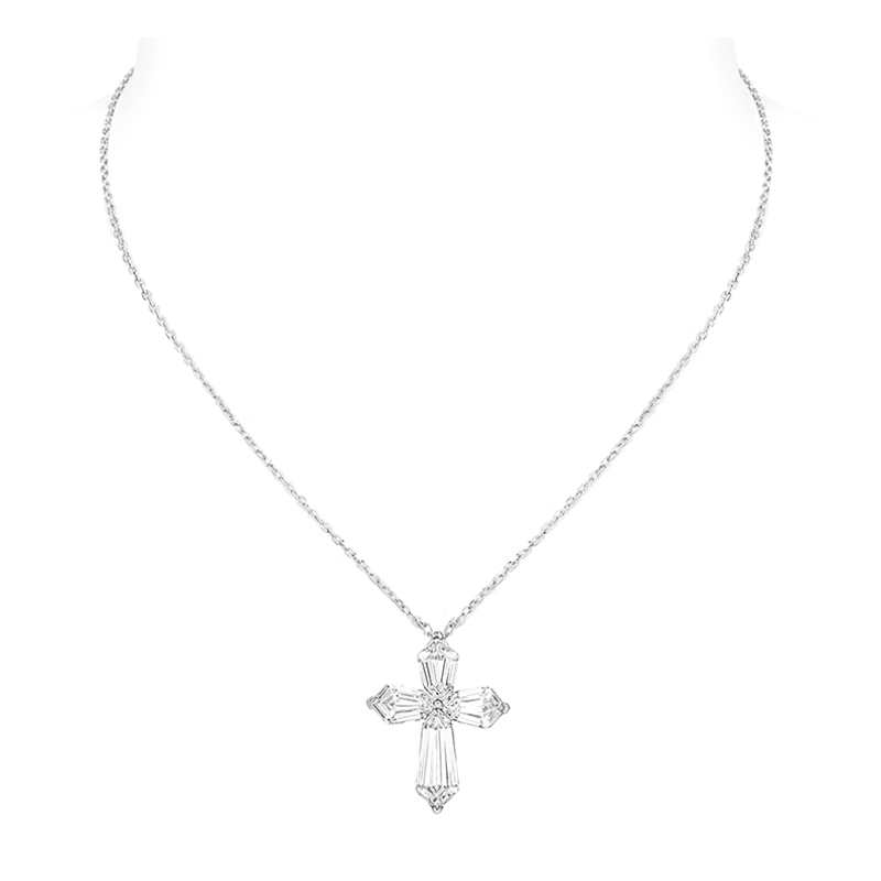 Women Diamond Necklace Health & Life Harmony Energy Protection of Cross Shape Fashion Energy Heal Diamond Necklace