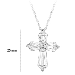 Women Diamond Necklace Health & Life Harmony Energy Protection of Cross Shape Fashion Energy Heal Diamond Necklace