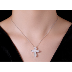 Women Diamond Necklace Health & Life Harmony Energy Protection of Cross Shape Fashion Energy Heal Diamond Necklace