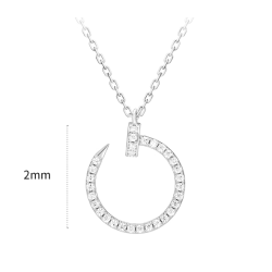 Women Diamond Necklace Health & Life Harmony Energy Protection of Fashion Circle Nail Energy Heal Diamond Necklace