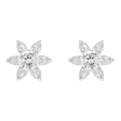 Women Diamond Earrings Health & Life Harmony Energy Protection of Beauty Flower Women Energy Heal Diamond Earring