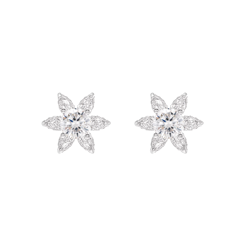 Women Diamond Earrings Health & Life Harmony Energy Protection of Beauty Flower Women Energy Heal Diamond Earring