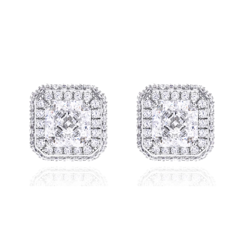 Women Diamond Earrings Health & Life Harmony Energy Protection of Square Full Gems Energy Heal Diamond Earring