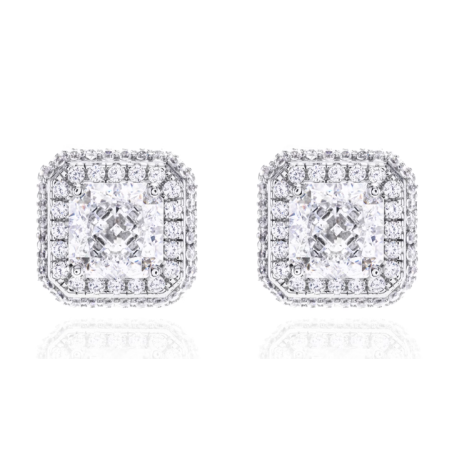 Women Diamond Earrings Health & Life Harmony Energy Protection of Square Full Gems Energy Heal Diamond Earring