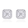 Women Diamond Earrings Health & Life Harmony Energy Protection of Square Full Gems Energy Heal Diamond Earring