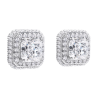 Women Diamond Earrings Health & Life Harmony Energy Protection of Square Full Gems Energy Heal Diamond Earring