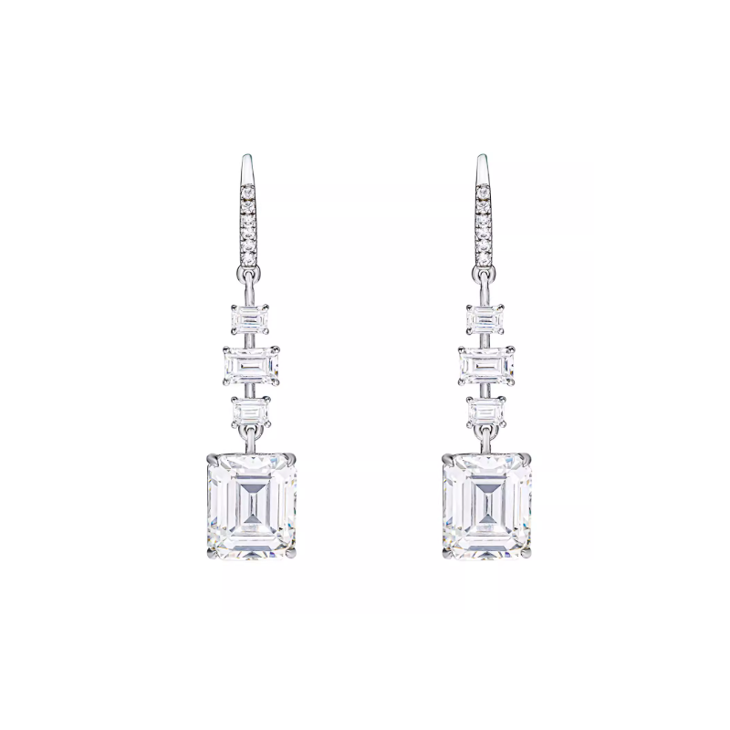 Women Diamond Earrings Health & Life Harmony Energy Protection of Square Elegant Women Energy Heal Diamond Earring