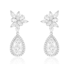 Women Diamond Earrings Health & Life Harmony Energy Protection of Water Drop Flower Women Energy Heal Diamond Earring