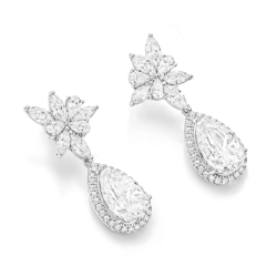 Women Diamond Earrings Health & Life Harmony Energy Protection of Water Drop Flower Women Energy Heal Diamond Earring