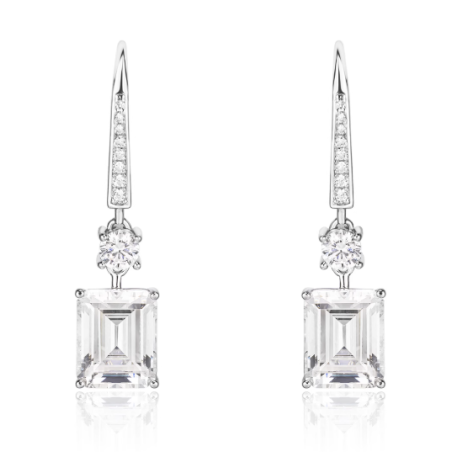 Women Diamond Earrings Health & Life Harmony Energy Protection of Square Fashion Long Lady Energy Heal Diamond Earring