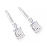 Women Diamond Earrings Health & Life Harmony Energy Protection of Square Fashion Long Lady Energy Heal Diamond Earring