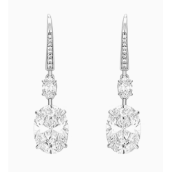 Women Diamond Earrings Health & Life Harmony Energy Protection of Classic Long Egg Shape Energy Heal Diamond Earring