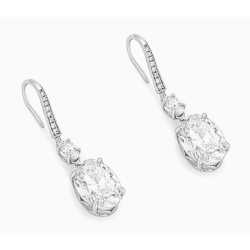 Women Diamond Earrings Health & Life Harmony Energy Protection of Classic Long Egg Shape Energy Heal Diamond Earring