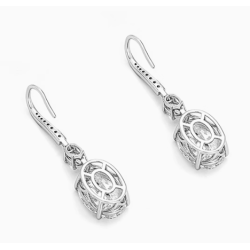 Women Diamond Earrings Health & Life Harmony Energy Protection of Classic Long Egg Shape Energy Heal Diamond Earring