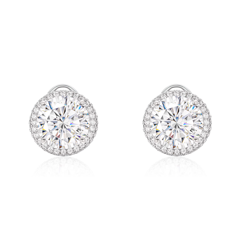 Women Diamond Earrings Health & Life Harmony Energy Protection of Round Egg Shape Women Energy Heal Diamond Earring