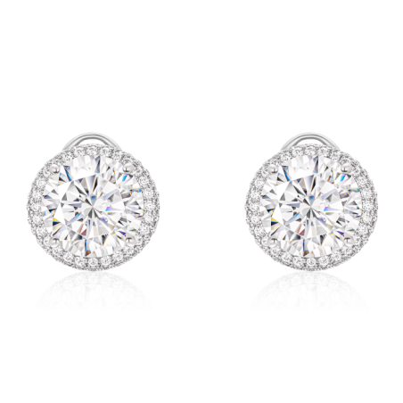 Women Diamond Earrings Health & Life Harmony Energy Protection of Round Egg Shape Women Energy Heal Diamond Earring