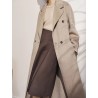 Stylish Silk Camel Velvet  Mix Oats Wool Coat Online for Women Sale