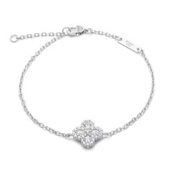 Diamond Bracelet Health & Life Harmony Energy Protection of 4 Leaves Simple Women Energy Heal Diamond Bracelet