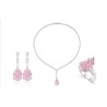 Original Pear Shape Cut Drip Sakura Pink Feng Shui Art Jewelry Set