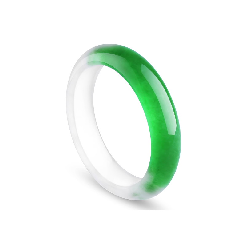 Jade Bangle Health & Life Harmony Energy Protection of Half Emperor Green Energy Healing Jade Bangle