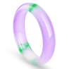 Jade Bangle Health & Life Harmony Energy Protection of Spring Green with Violet Ice Species Energy Healing Jade Bangle