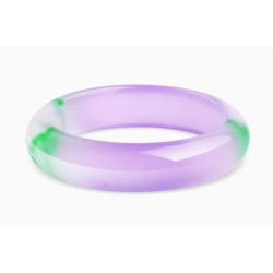 Jade Bangle Health & Life Harmony Energy Protection of Spring Green with Violet Ice Species Energy Healing Jade Bangle