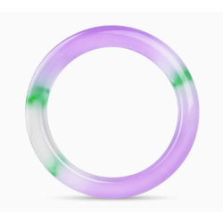 Jade Bangle Health & Life Harmony Energy Protection of Spring Green with Violet Ice Species Energy Healing Jade Bangle