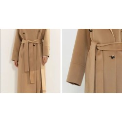 Stylish Classic Double Row Buckles Hair Coat Online for Women Sale