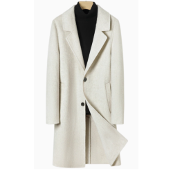 Energy Men Cashmere Clothes Online of Length White Single Breasted Energy Cashmere Men Coat