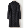 Energy Men Cashmere Clothes Online of Black Gray Stripe Energy Wool Men Long Coat