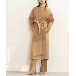 Stylish Classic Double Row Buckles Hair Coat Online for Women Sale